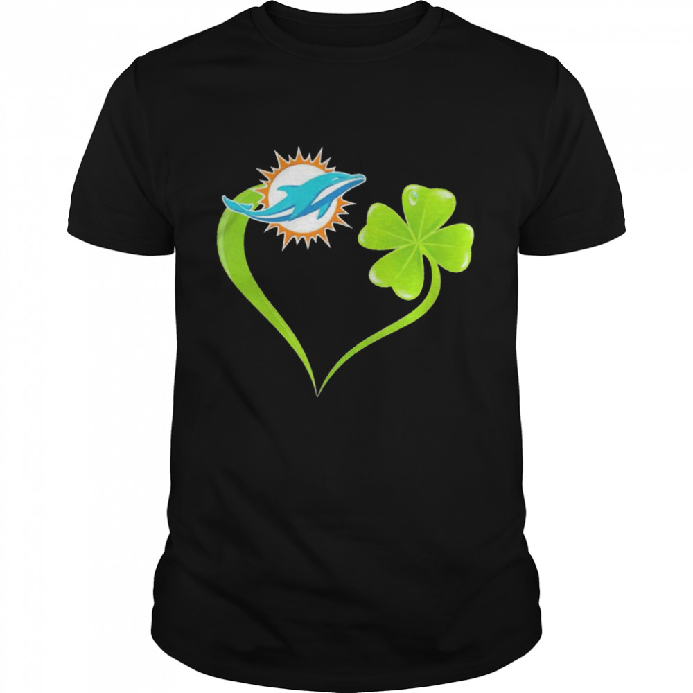 Miami Dolphins shamrock heart St Patrick’s day shirt Classic Men's T-shirt