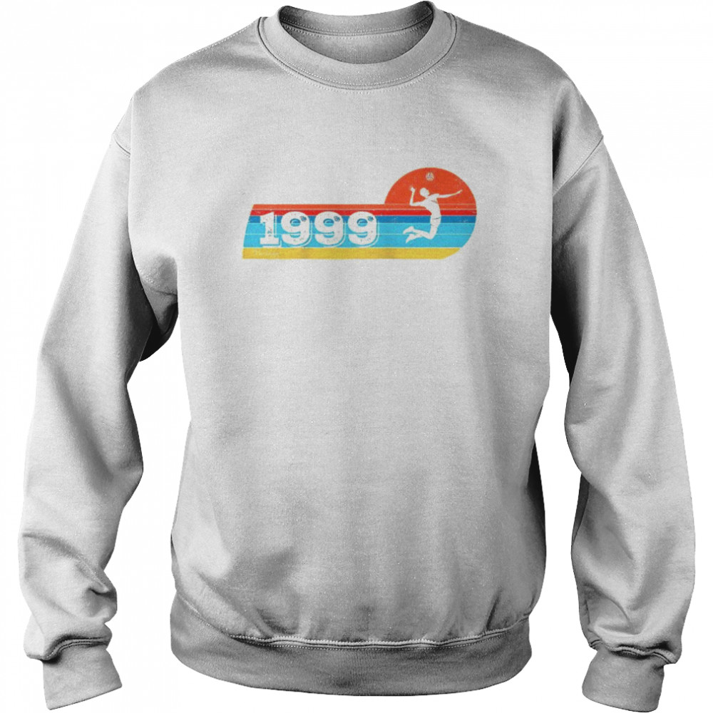 Volleyballplayers Vintage 1999 Birthday game Volleyball Unisex Sweatshirt