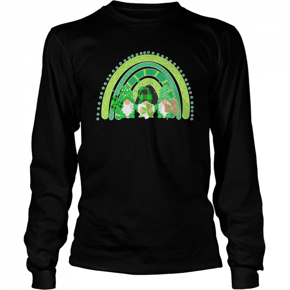 Lucky Rainbow Gnome Happy St Patricks Day Family Outfit Long Sleeved T-shirt