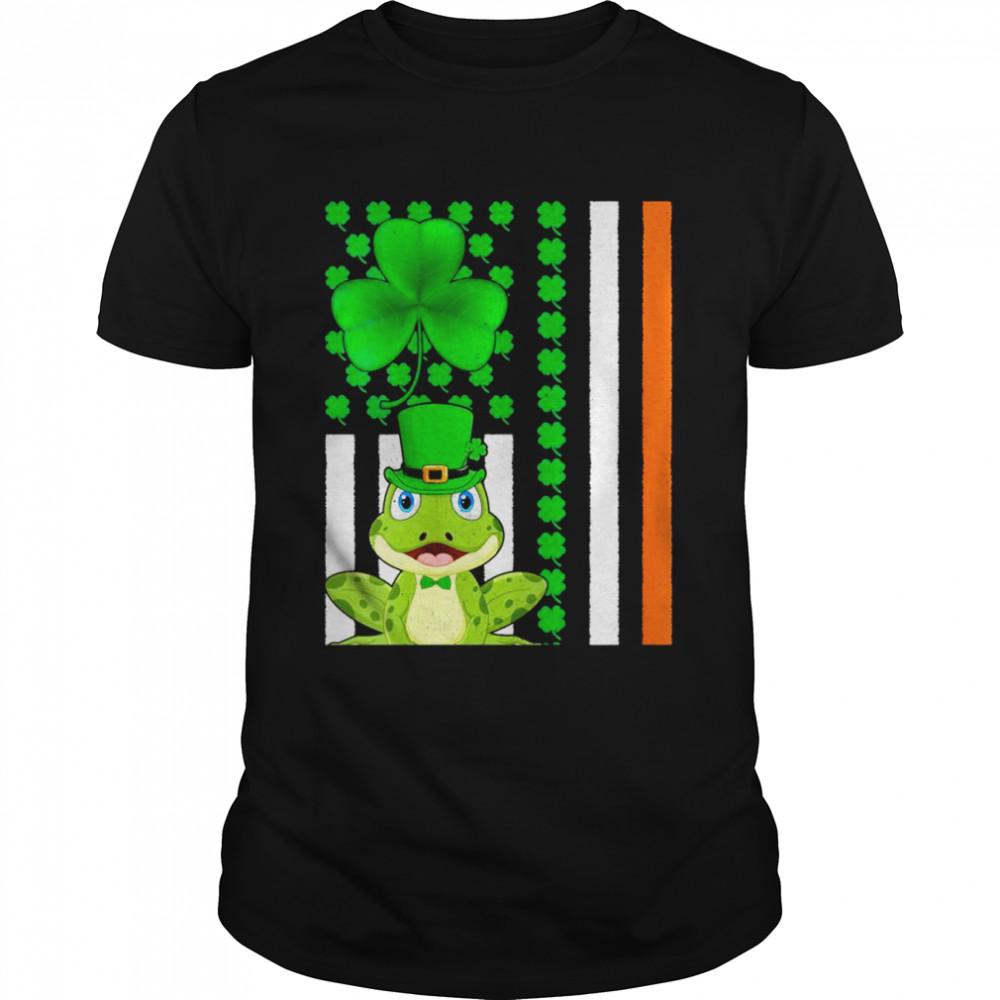 Irish Shamrock American Flag Poison Dart Frog St Patrick Day  Classic Men's T-shirt