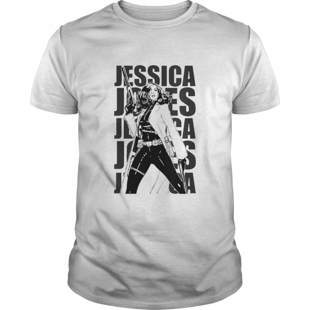 Marvel Jessica Jones Name Stack Portrait  Classic Men's T-shirt