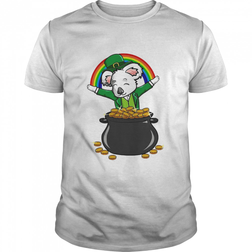 St Patrick Koala Pot Of Gold Lucky Rainbow Adult Kids  Classic Men's T-shirt