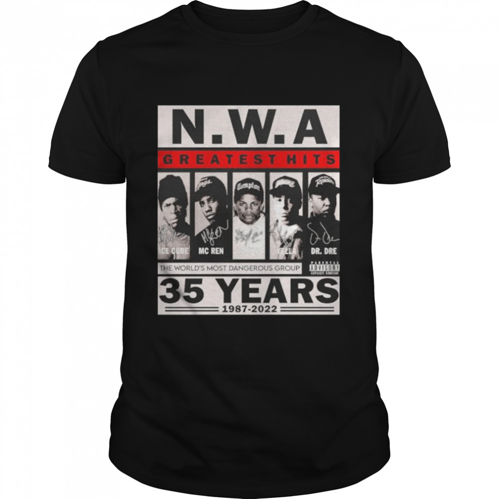 N.w.a greatest hits 35 years 1987 2022 shirt Classic Men's T-shirt