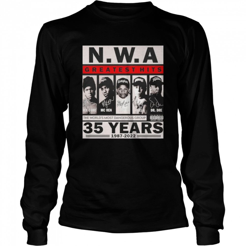 N.w.a greatest hits 35 years 1987 2022 shirt Long Sleeved T-shirt