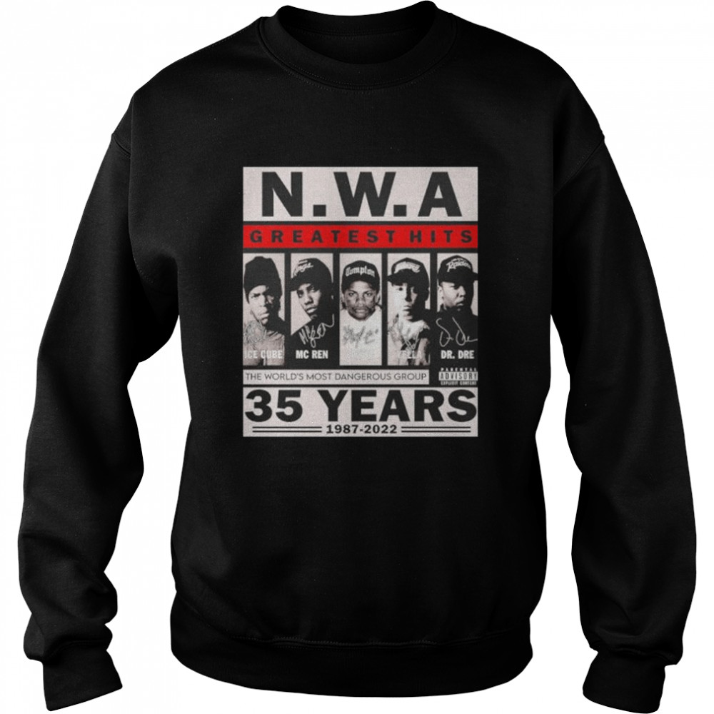 N.w.a greatest hits 35 years 1987 2022 shirt Unisex Sweatshirt