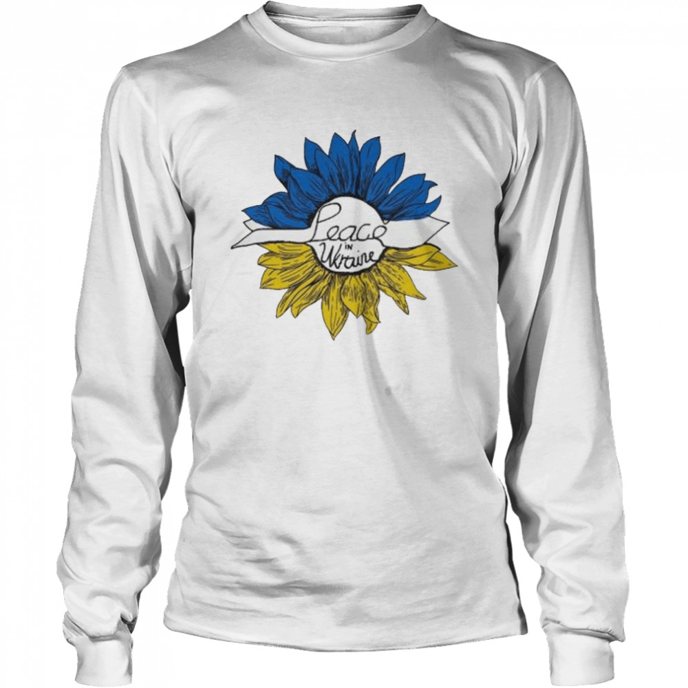 Peace In Ukraine Sunflower Stand With Ukraine Anti War Love Ukraine T Long Sleeved T-shirt
