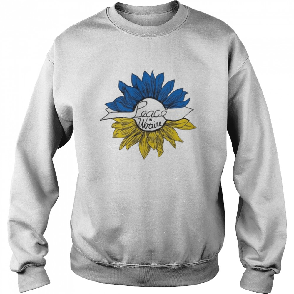 Peace In Ukraine Sunflower Stand With Ukraine Anti War Love Ukraine T Unisex Sweatshirt