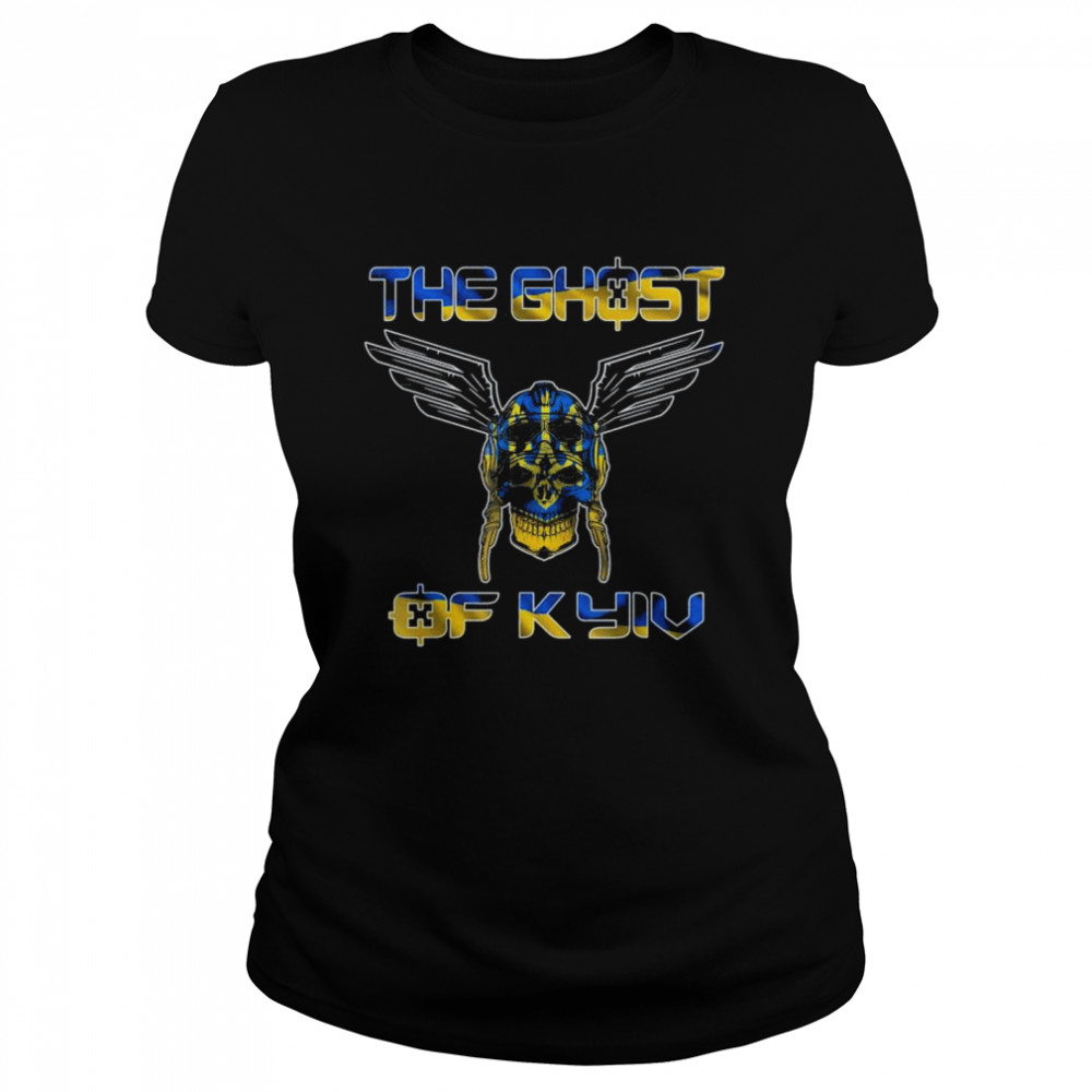 The Ghost of Kyiv, Stand With Ukraine Ukrainian Flag Classic Women's T-shirt