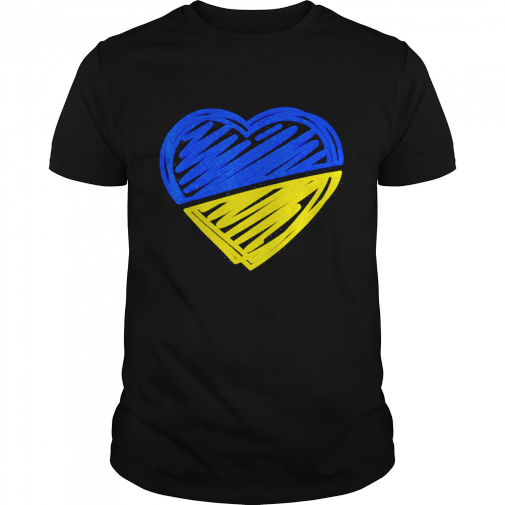 Ukraine Flag Ukrainian Heart Love Ukraine Classic Men's T-shirt