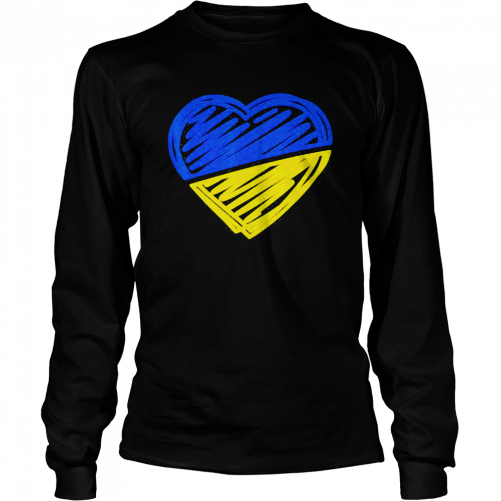Ukraine Flag Ukrainian Heart Love Ukraine Long Sleeved T-shirt