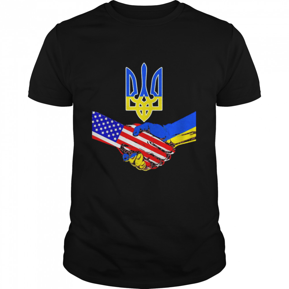 Ukrainian American Us Flag Solidarity With Free Ukraine Classic Men's T-shirt