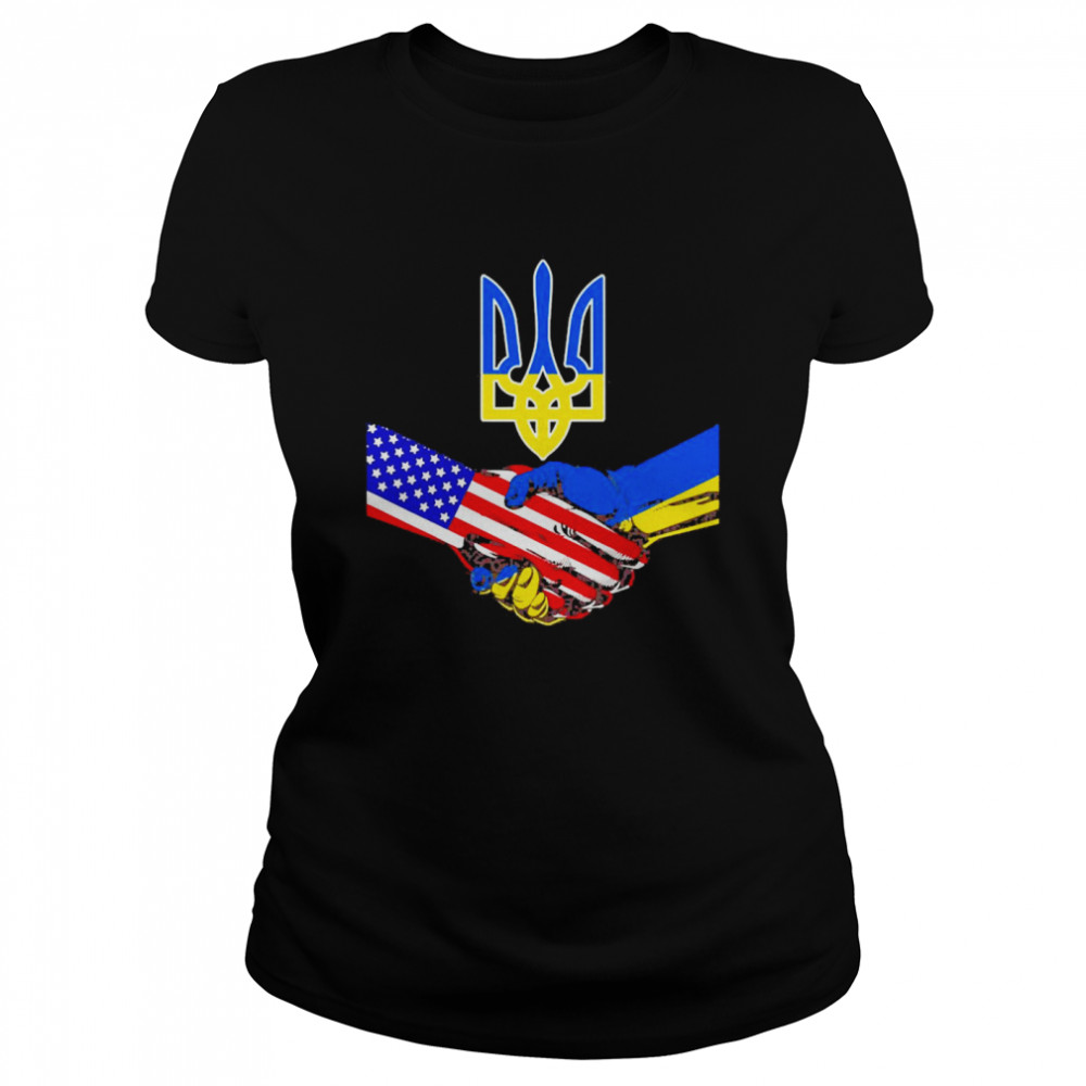 Ukrainian American Us Flag Solidarity With Free Ukraine Classic Women's T-shirt