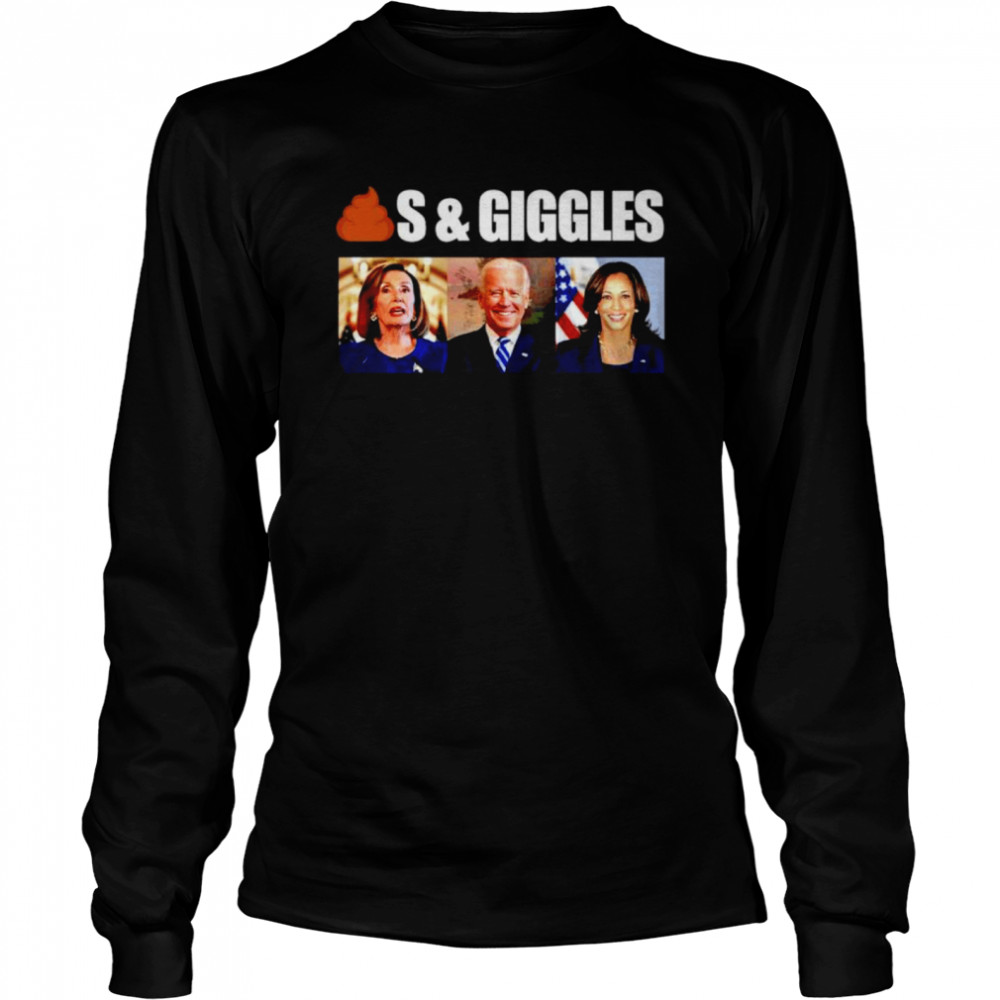 Biden Kamala Harris Shit And Giggles Long Sleeved T-shirt