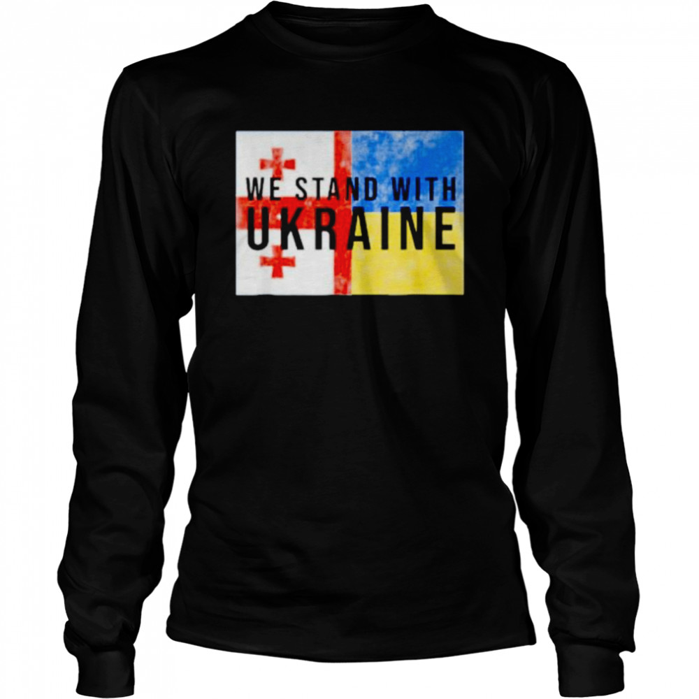 Georgian Ukrainian Flag Long Sleeved T-shirt