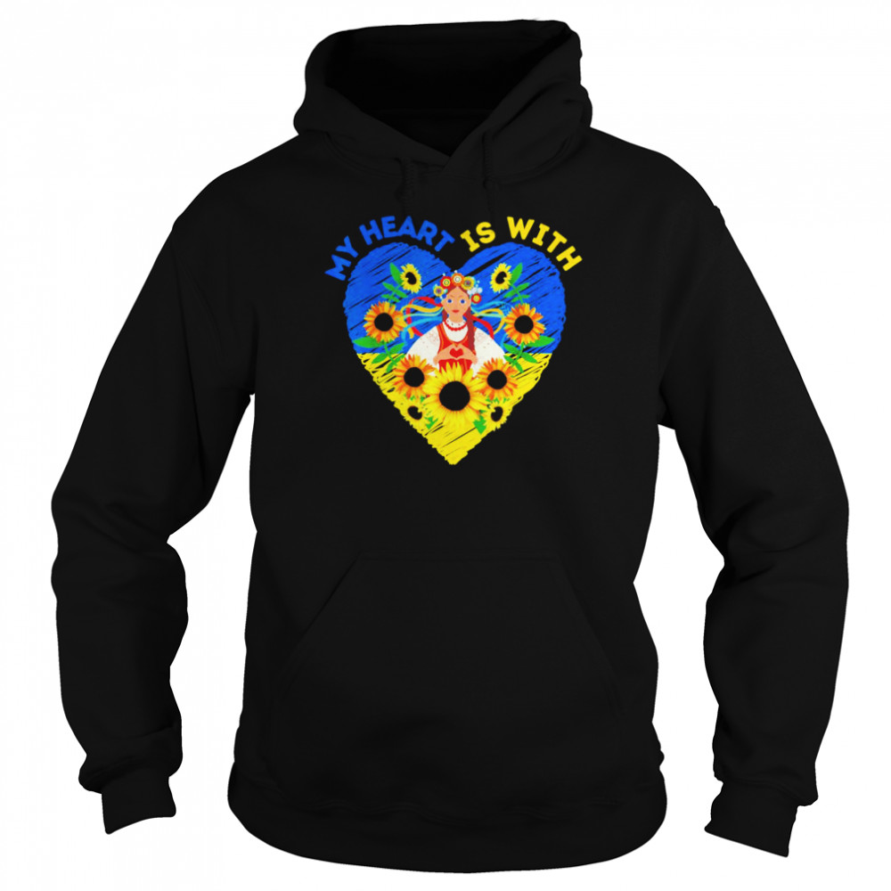 My Heart Is With Ukraine Sunflower Unisex Hoodie