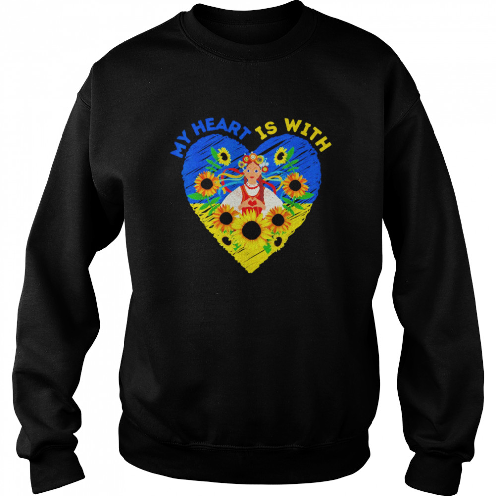 My Heart Is With Ukraine Sunflower Unisex Sweatshirt