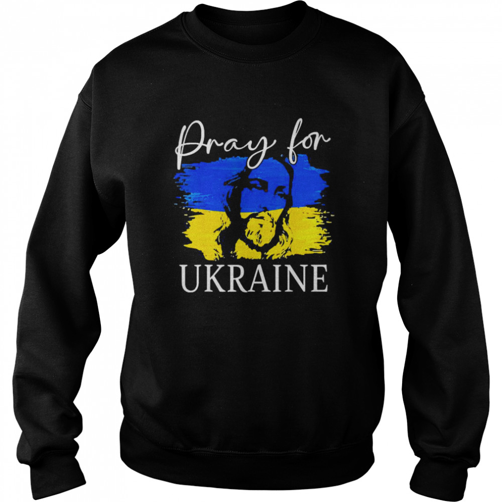 We Stand With Ukraine Flag Cross Christian Jesus Pray Unisex Sweatshirt