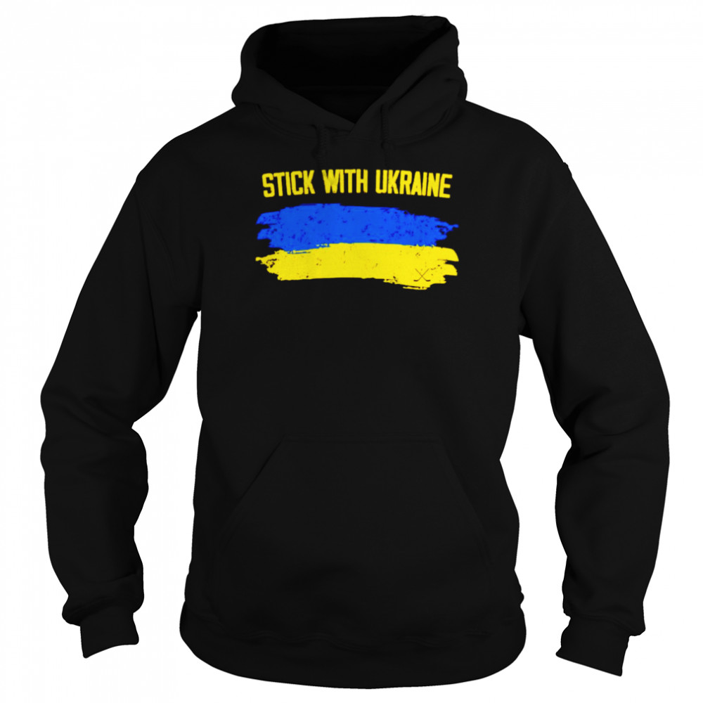 Hockey stick with Ukraine shirt Unisex Hoodie