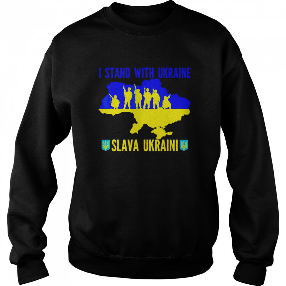 I stand with Ukraine Slava Ukraini shirt Unisex Sweatshirt