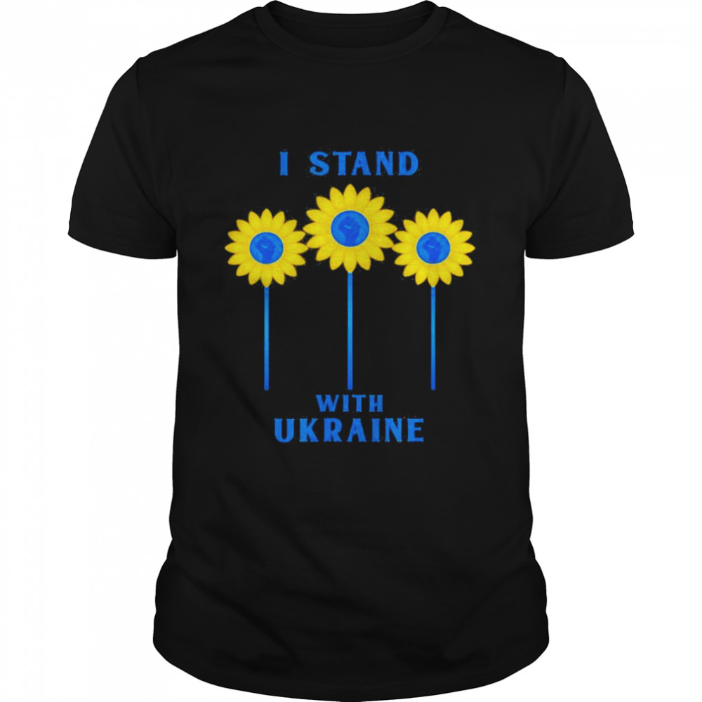 I Stand With Ukraine Sunflower Raised Fist Love Ukraine shirt Classic Men's T-shirt