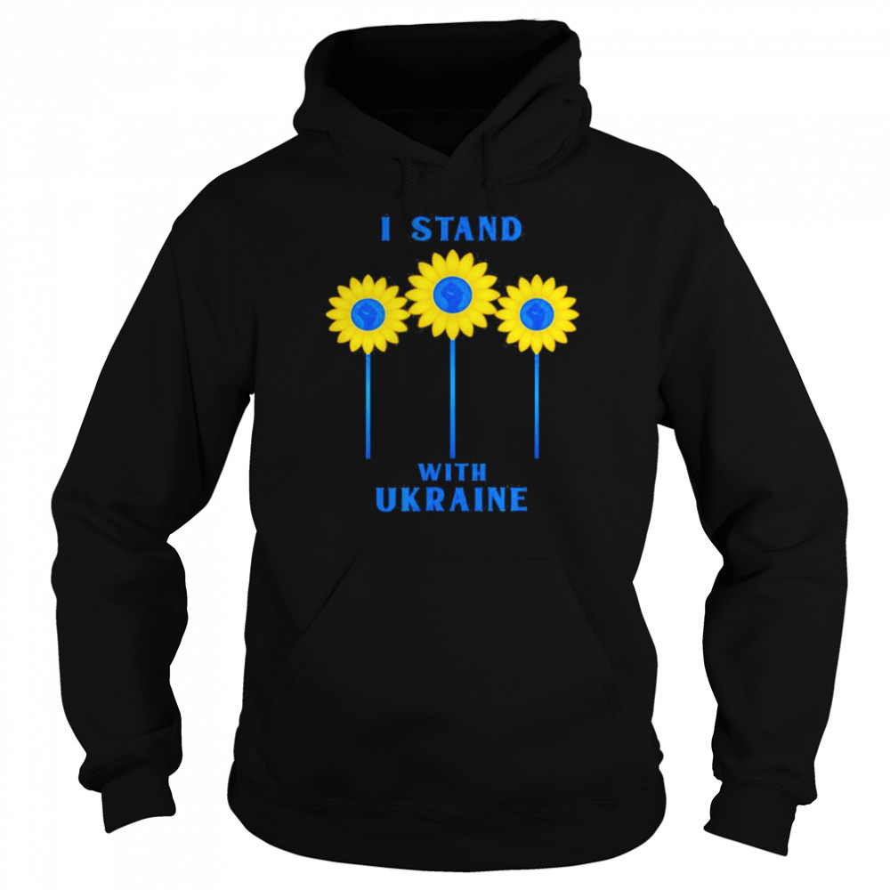 I Stand With Ukraine Sunflower Raised Fist Love Ukraine shirt Unisex Hoodie