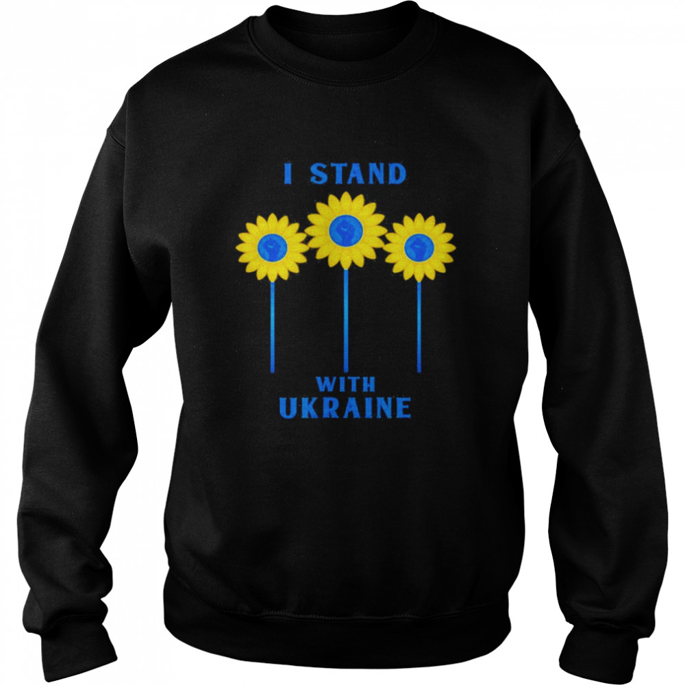 I Stand With Ukraine Sunflower Raised Fist Love Ukraine shirt Unisex Sweatshirt