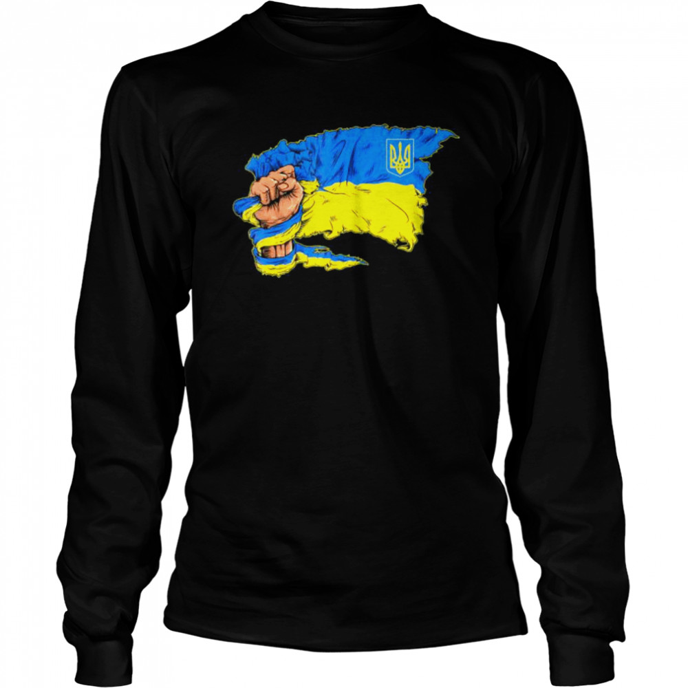 Vintage Ukraine Ukrainian Flag Pride Ukraine Flag Symbol Love Ukraine T- Long Sleeved T-shirt