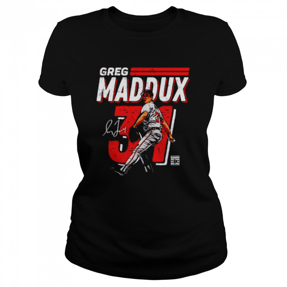 Atlanta Braves Greg Maddux dash signature shirt Classic Women's T-shirt