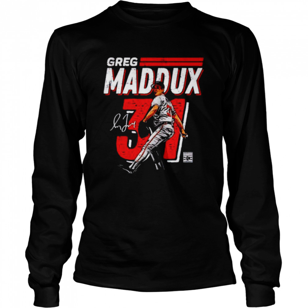 Atlanta Braves Greg Maddux dash signature shirt Long Sleeved T-shirt