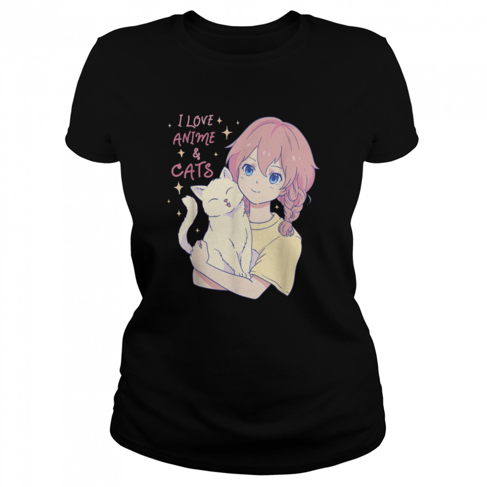I Love Anime and Cats for cats and animals  Classic Women's T-shirt