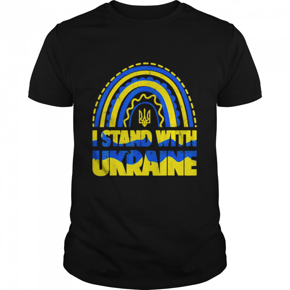I Stand With Ukraine Ukrainian Rainbow Flag shirt Classic Men's T-shirt