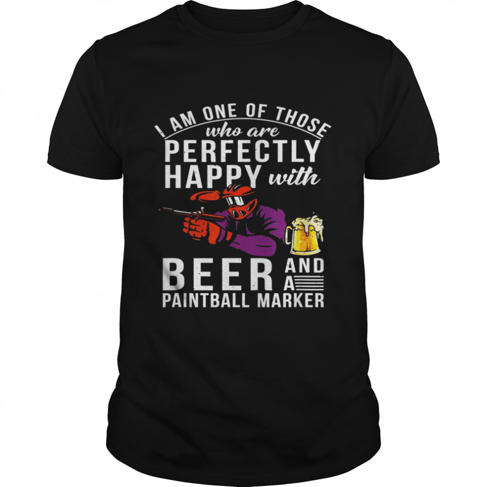 Mens Perfectly Happy With Beer And Paintball Marker Paint Baller Classic Men's T-shirt