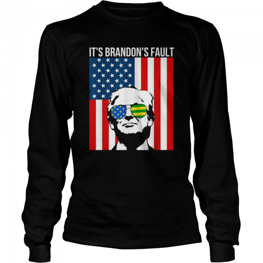 Pro Trump American flag sunglasses anti joe biden shirt Long Sleeved T-shirt