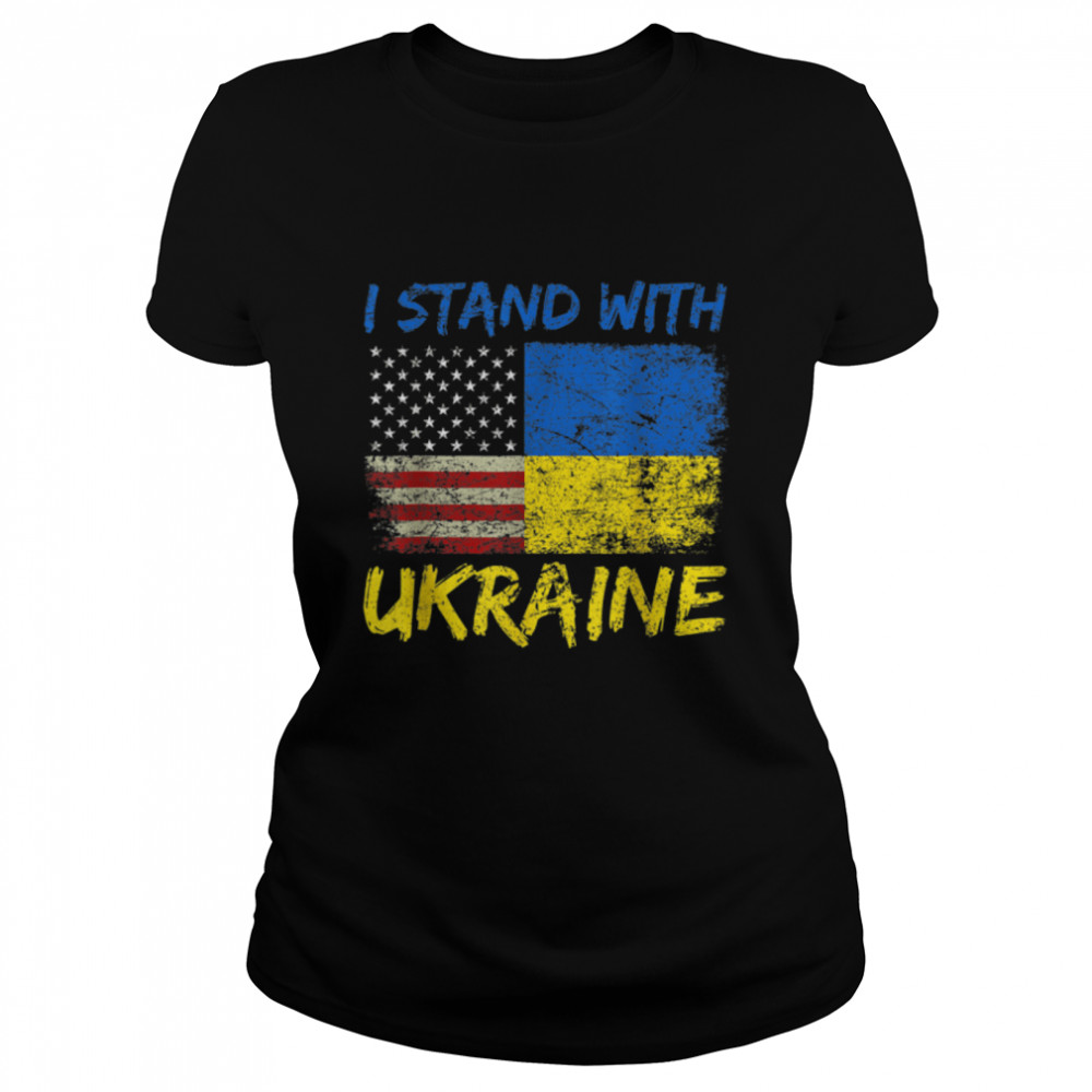 Ukraine Vintage Flag, Ukrainian Lovers, Ukraine Pride T- B09VBYN273 Classic Women's T-shirt