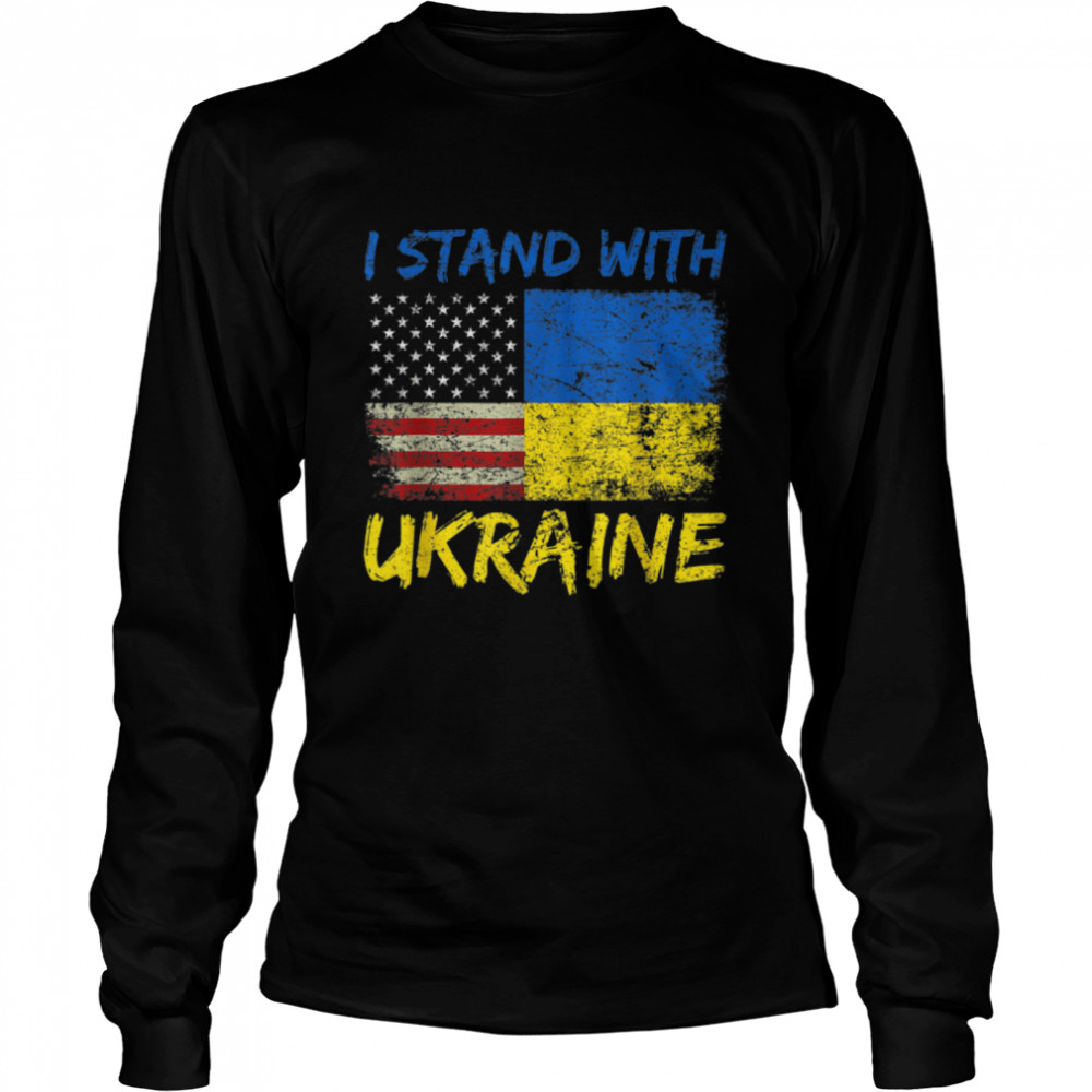 Ukraine Vintage Flag, Ukrainian Lovers, Ukraine Pride T- B09VBYN273 Long Sleeved T-shirt