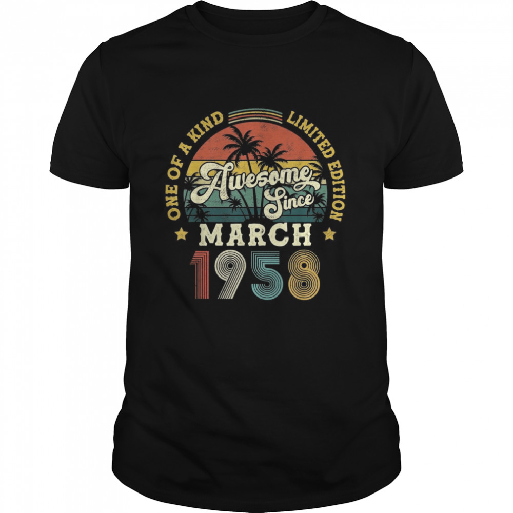 Awesome Since March 1958 Vintage 64th Birthday  Classic Men's T-shirt