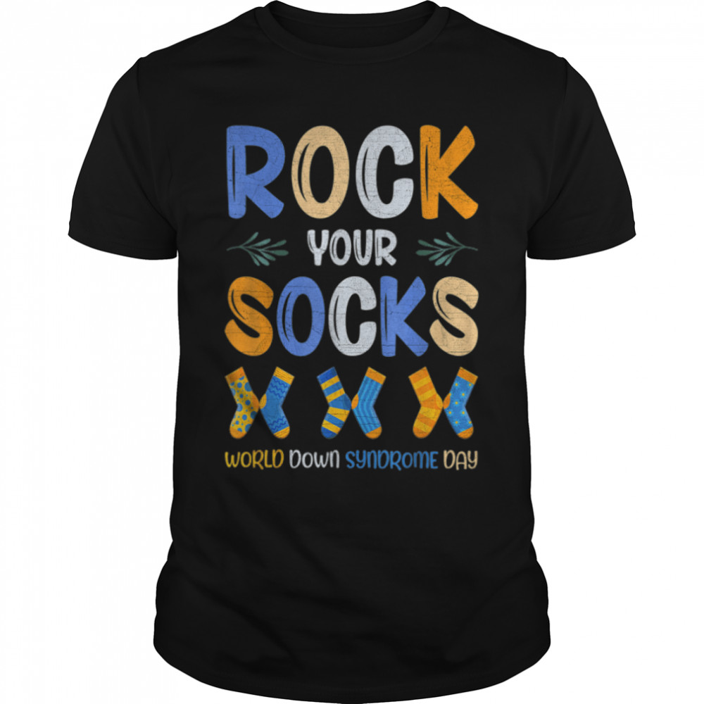 World Down Syndrome Day 21 March Rock Your Socks Awareness T- B09VNV9XKN Classic Men's T-shirt
