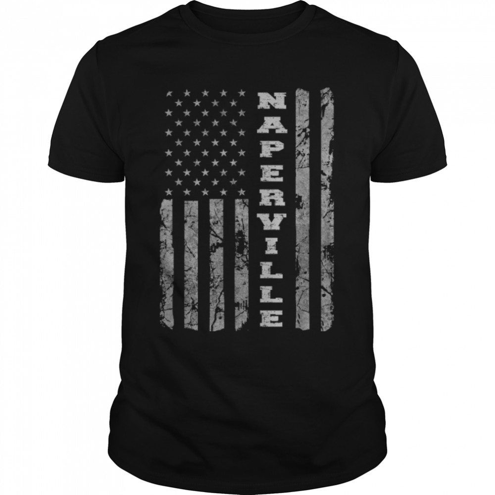 Naperville, Illinois, American flag T-Shirt B09VZ2MNQ1