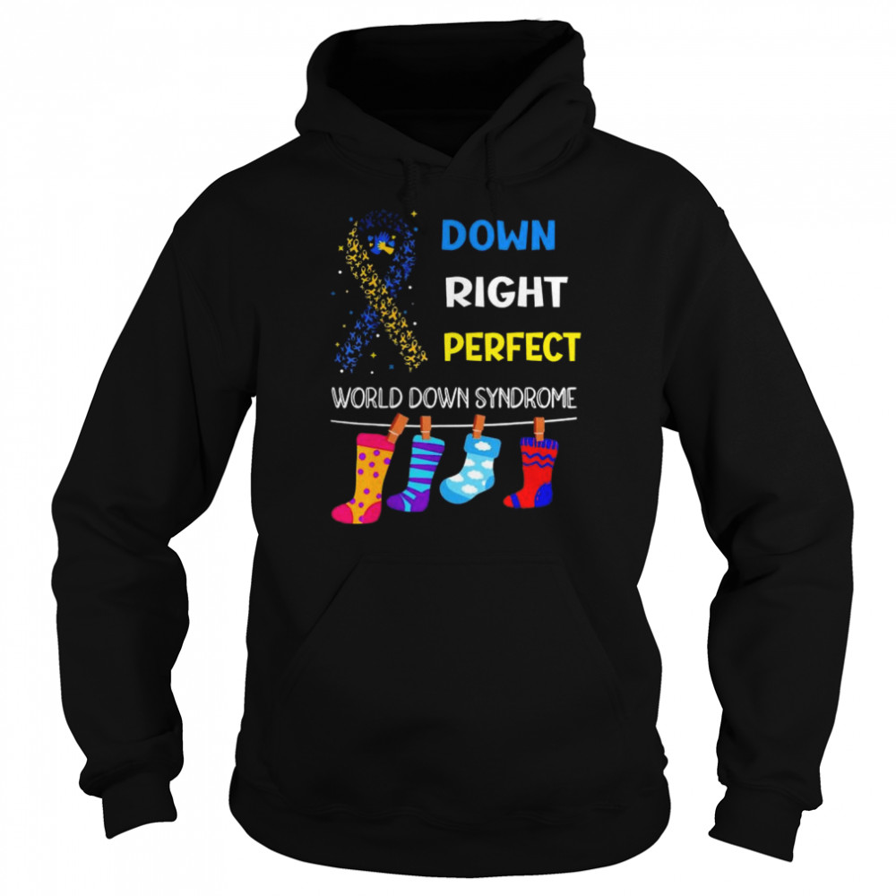 World Down Syndrome Support Kids Yell Ribbon Blue T- Unisex Hoodie