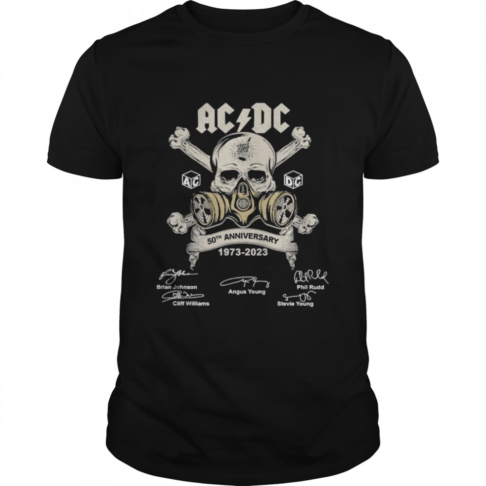 Acdc Rock And Roll Live Music 50 Anniversary 1973 – 2023 Signatures T- Classic Men's T-shirt