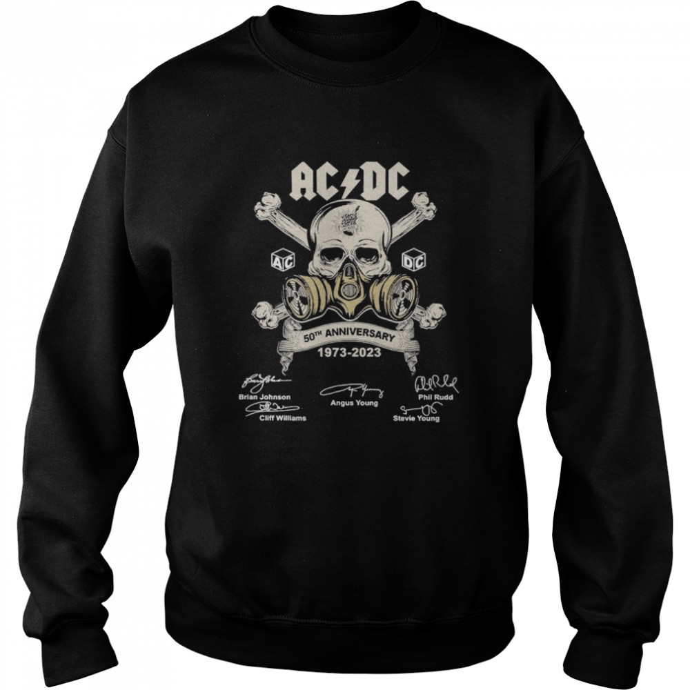 Acdc Rock And Roll Live Music 50 Anniversary 1973 – 2023 Signatures T- Unisex Sweatshirt