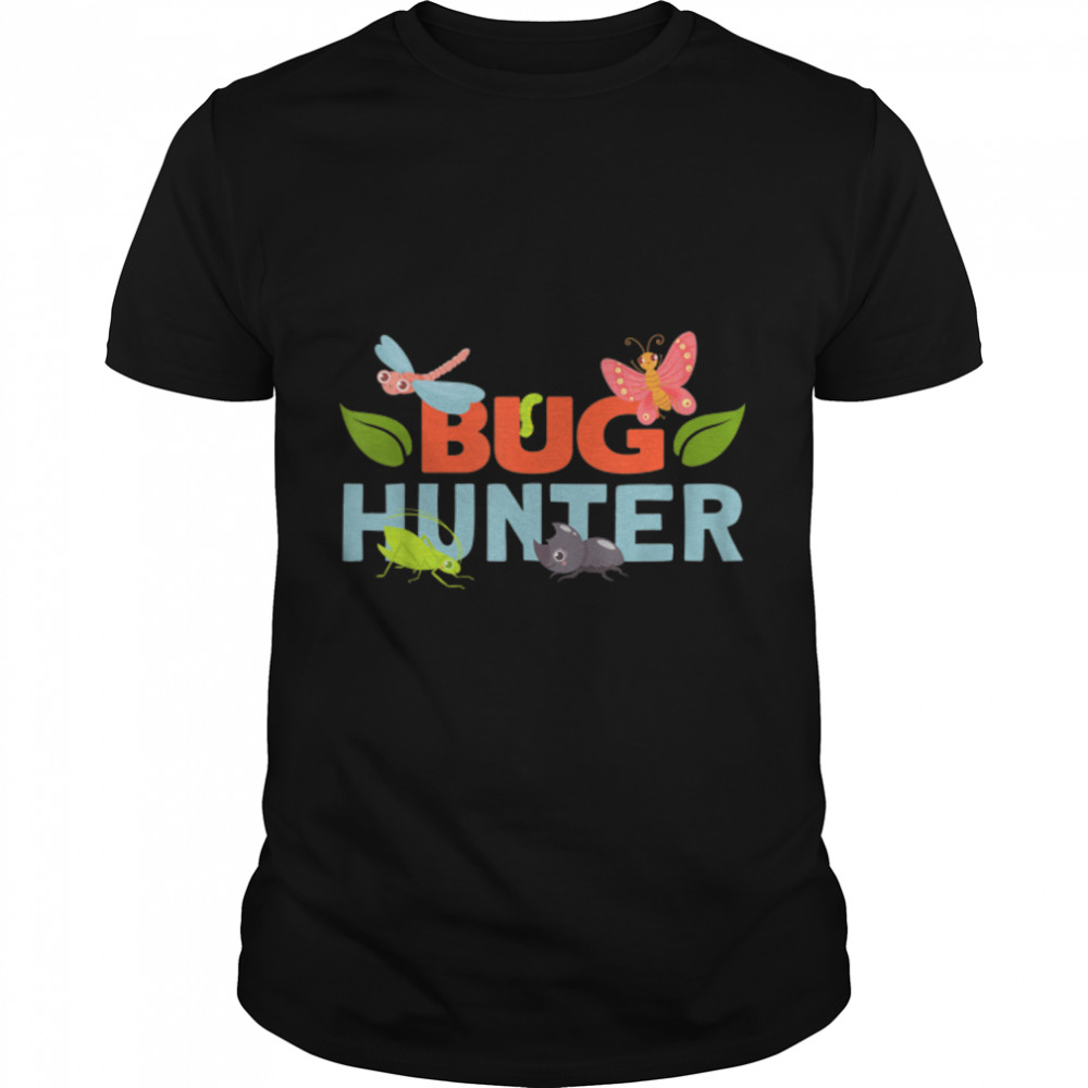 Bug Hunter Butterfly Grasshopper Rhinoceros Stag Beetle T-Shirt B09W5VVHHL