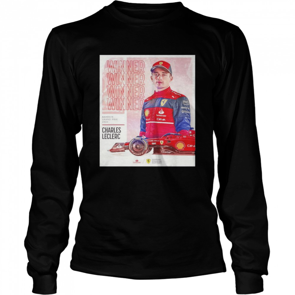 Charles Leclerc Ferrari F1 Wins Bahrain Grand Prix shirt Long Sleeved T-shirt