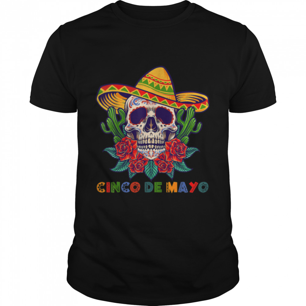 Cinco De Mayo Mexican Cross Sunglasses Skull Mustache Pride T- B09W5RYHPB Classic Men's T-shirt