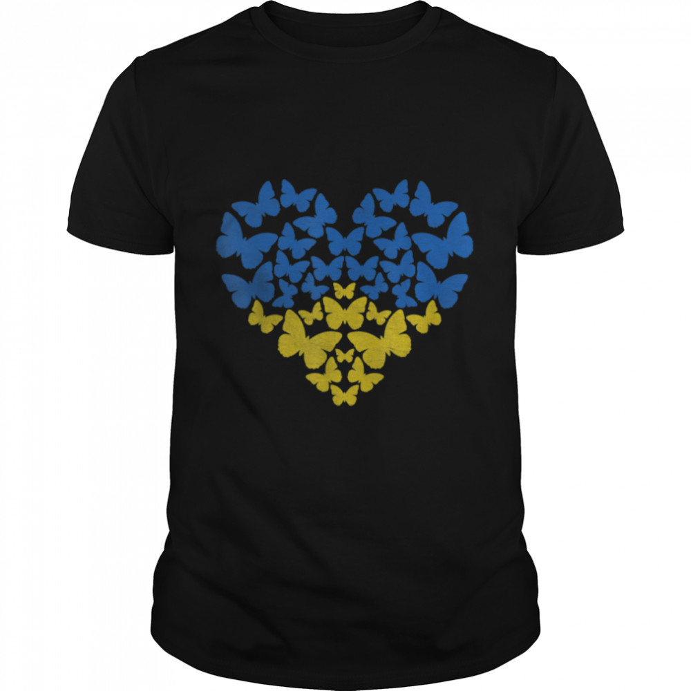 Heart Ukraine  Butterfly Ukrainian Pride Heart T- B09W5RQ7VH Classic Men's T-shirt