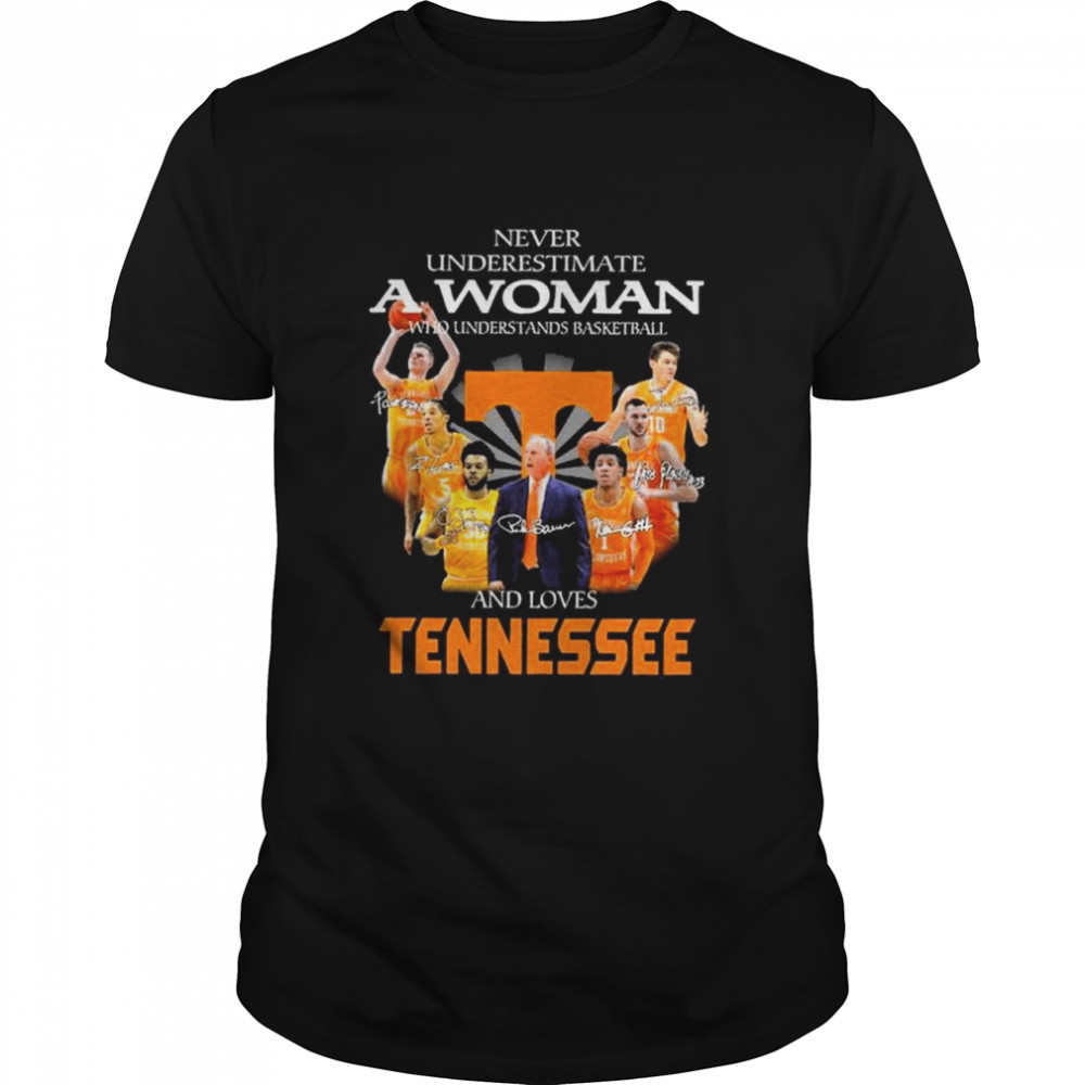 Never Underestimate A Woman Who Understand Basketball And Loves Tennessee T- Classic Men's T-shirt