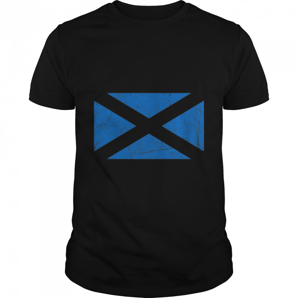 Scotland Flag with vintage national Scottish colors T-Shirt B09VYY5FJ6