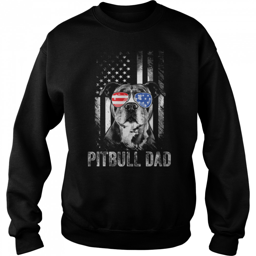 Mens Best Pitbull Dad Ever American Flag Funny Dog Lover T- B09W5VPN49 Unisex Sweatshirt