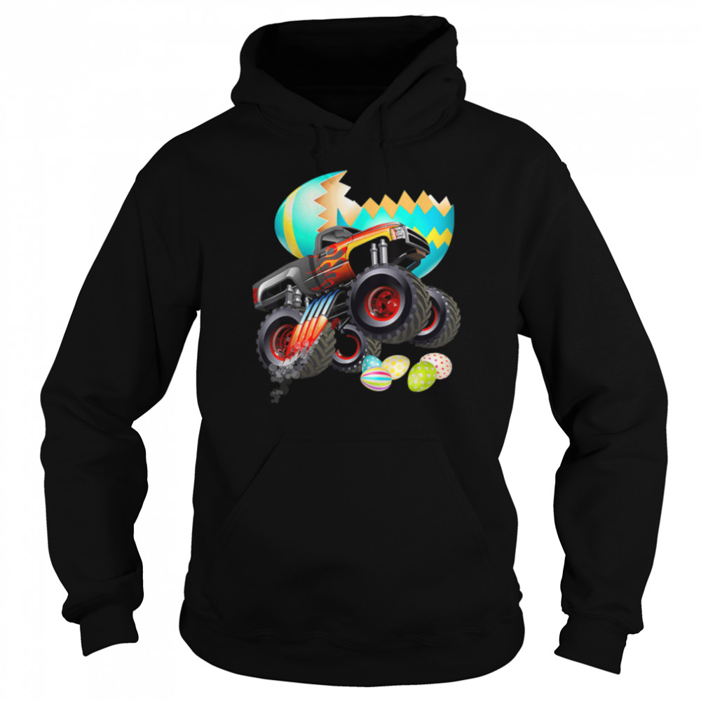 Monster Truck Eggs Easter Egg Hunting Boys Kids T- B09W62ZSVQ Unisex Hoodie