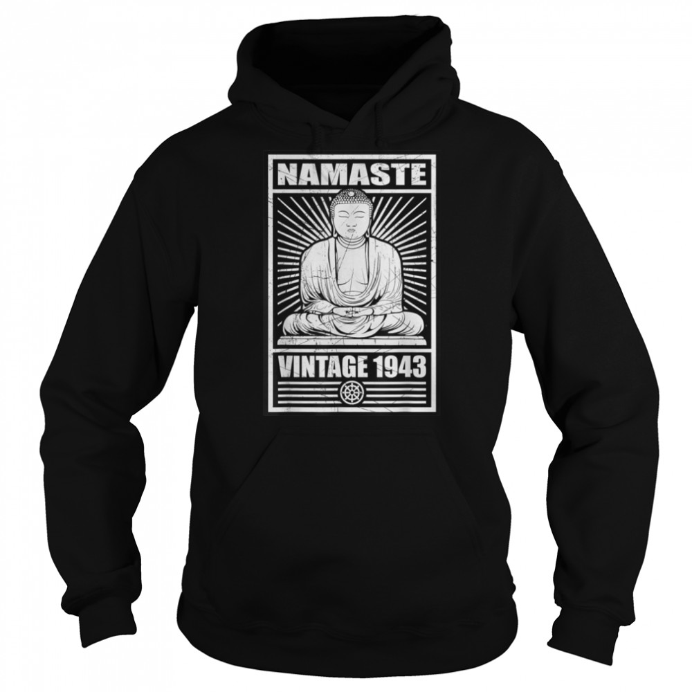 Namaste Buddha Meditation Vintage 1943 Birthday Spiritual T- B09W8XVV5J Unisex Hoodie